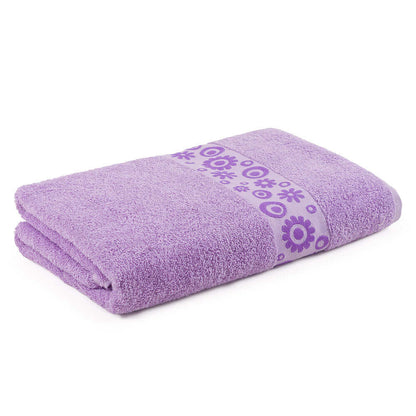 Floral Combed Cotton Bath Towels – Ultra-Soft & Highly Absorbent | 100% Cotton Jacquard, 500GSM (2 Pack)