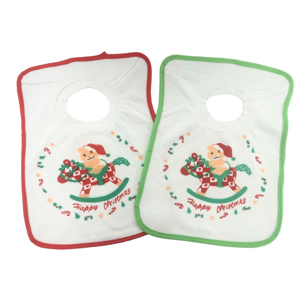 Junior Joy Baby Pullover Bibs, Pack of Soft Absorbent Cloth Feeding Bibs,2 Pack
