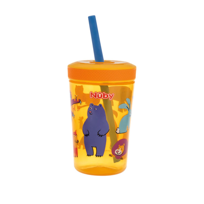 Nuby Sip It Swirler Cup – Weighted Straw Sippy Cup with Handles | 8oz | 6 Months+