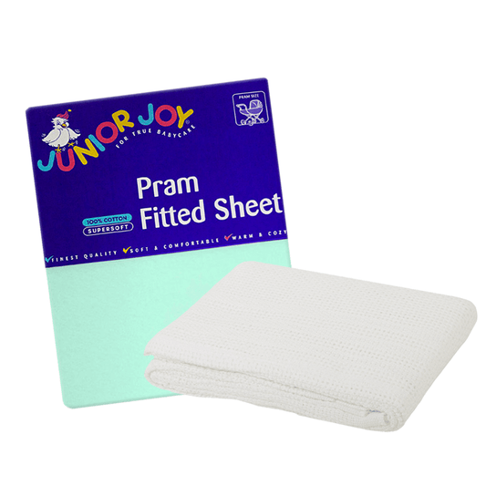 1 Pram Fitted Sheet & Cellular Blanket Bundle