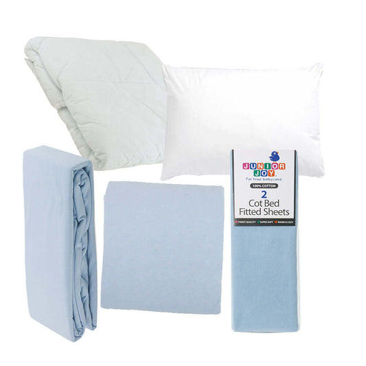 Cot Bed Duvet, Duvet Cover, 2 Fitted Sheets, Pillow and 2 Pillowcases Bundle
