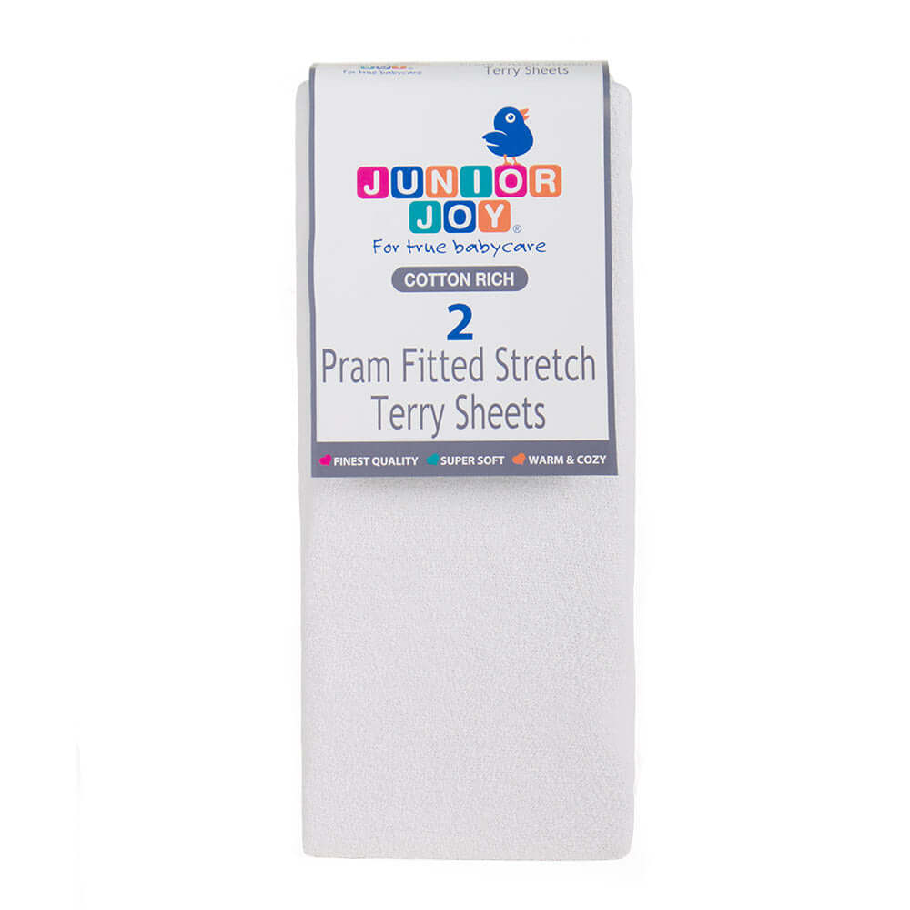 Pram Cotton Terry Fitted Sheets (2 Pack)