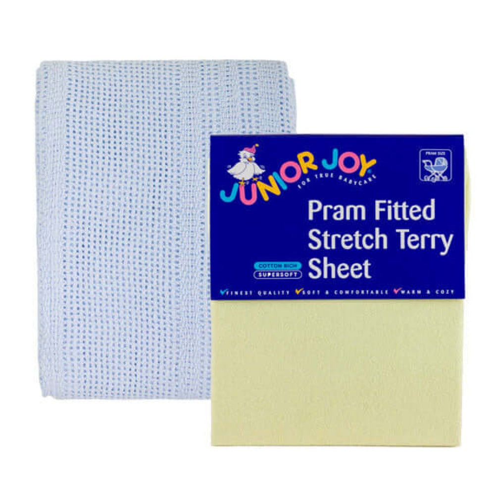 Pram Terry Sheet & Cellular Blanket Bundle