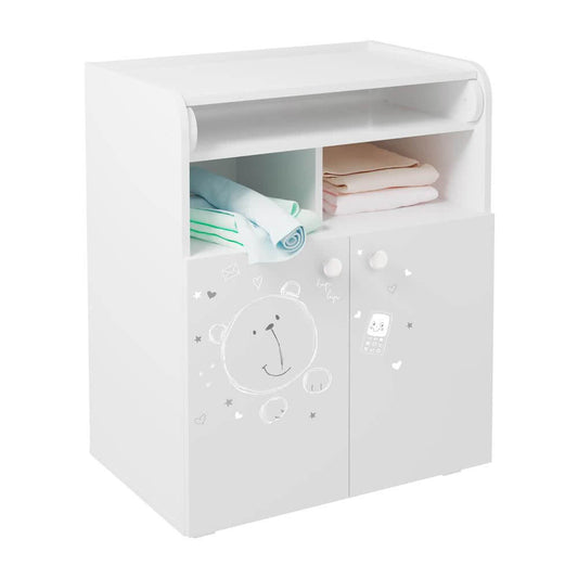 Changing Board Cupboard Teddy Print - White