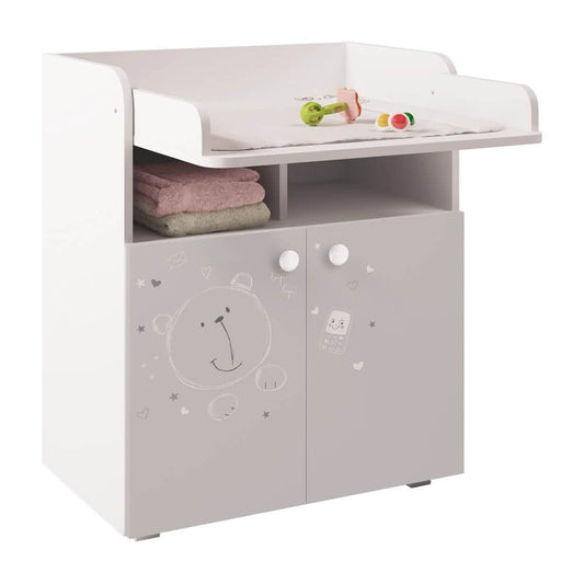 Changing Board Cupboard Teddy Print - White