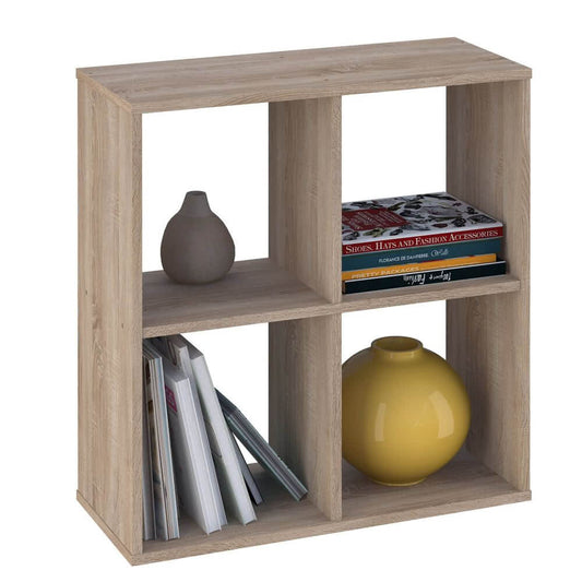 Home Smart 4 Cubic Section Shelving Unit - Oak