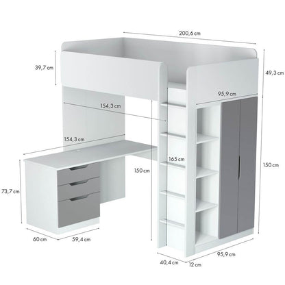Kids High Sleeper Loft Bed Storage Bundle