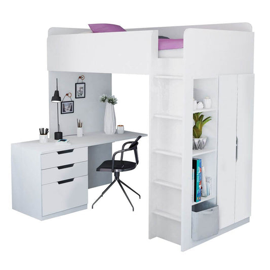 Kids High Sleeper Loft Bed Storage Bundle