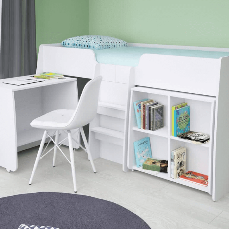 Loft Station Single 3ft Cabin Bed Frame White