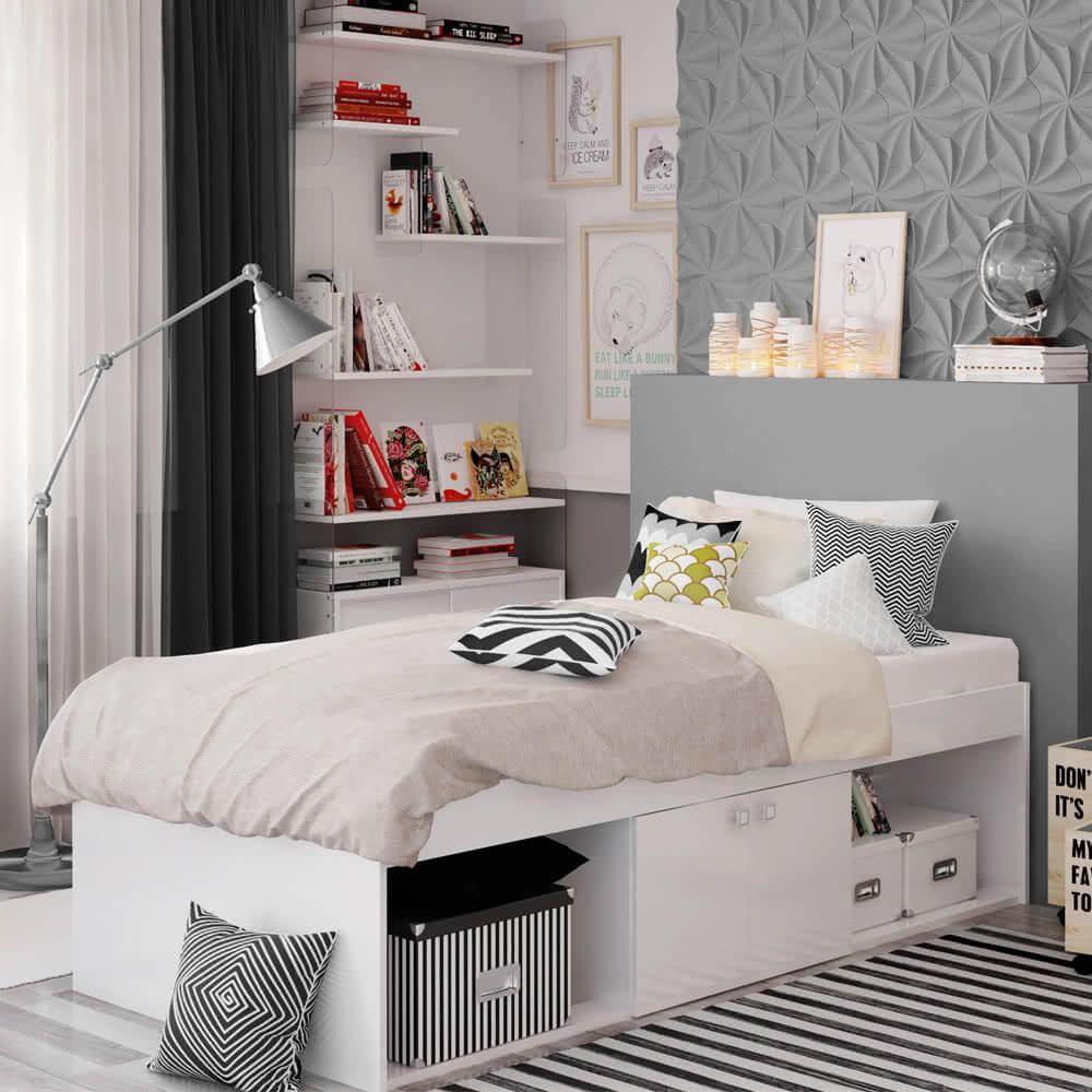Low Single 3ft Cabin Bed White