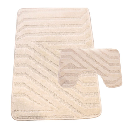Westward Ho! Lorenzo 2 Piece Bath Mat Set – Soft 100% Polypropylene Rectangular and U-Shaped Mats
