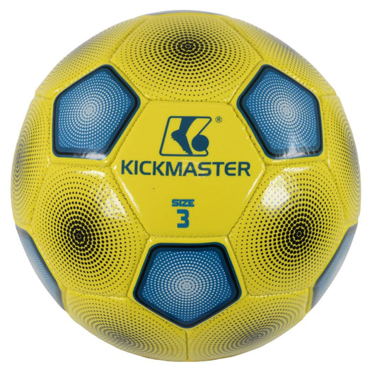 Kickmaster Football | Durable Training Football for Kids | Black & Yellow Fabric Football | Size 3