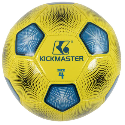 Kickmaster Football | Durable Training Football for Kids | Black & Yellow Fabric Football | Size 4