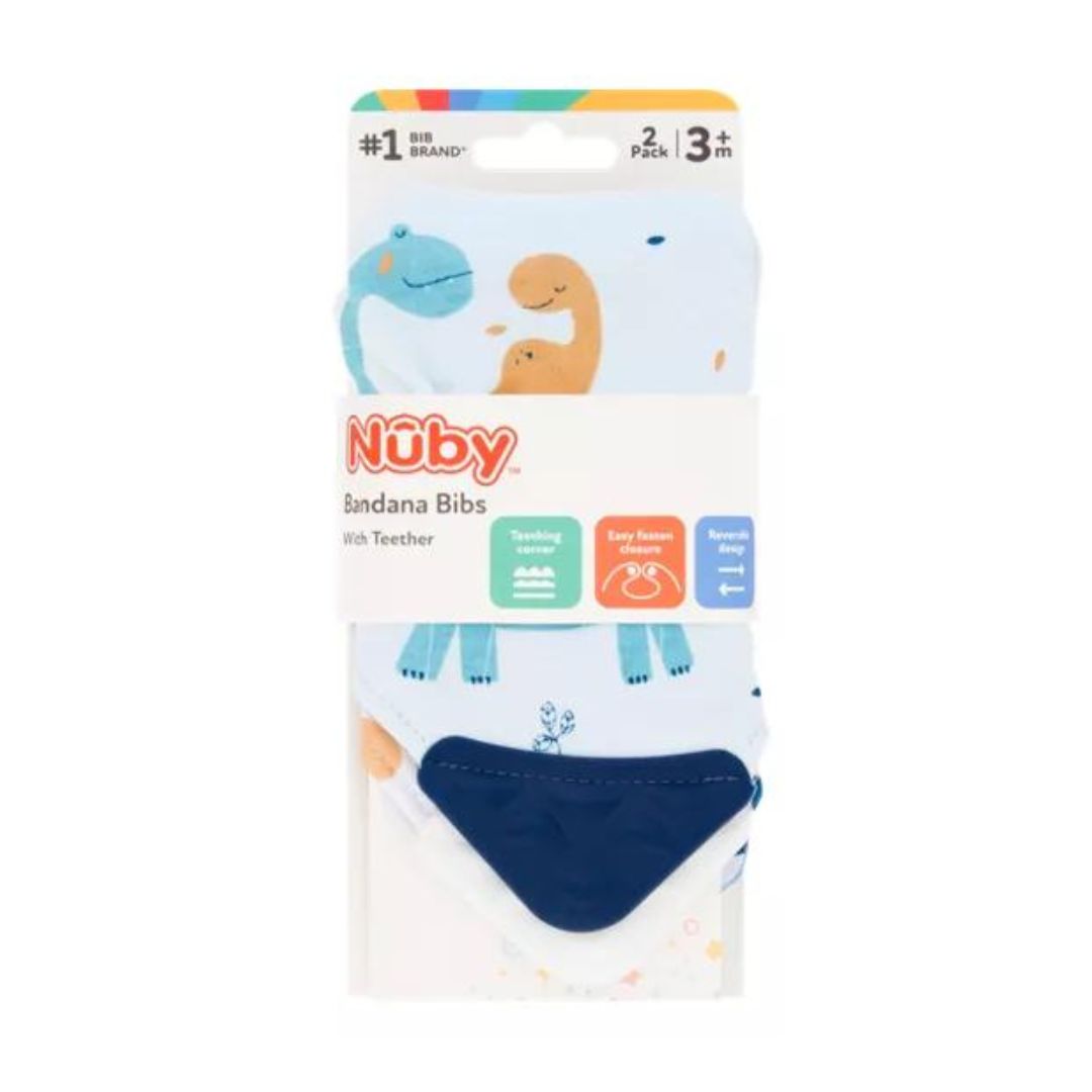 Nuby Bandana Bibs with Teether Pack of 2