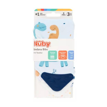 Nuby Bandana Bibs with Teether Pack of 2