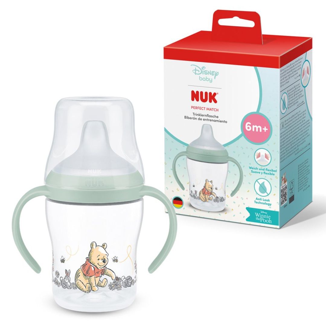 NUK Perfect Match Learner Bottle 150ml 6+ Months – Leak Proof Sippy Cup with Anti-Slip Handles