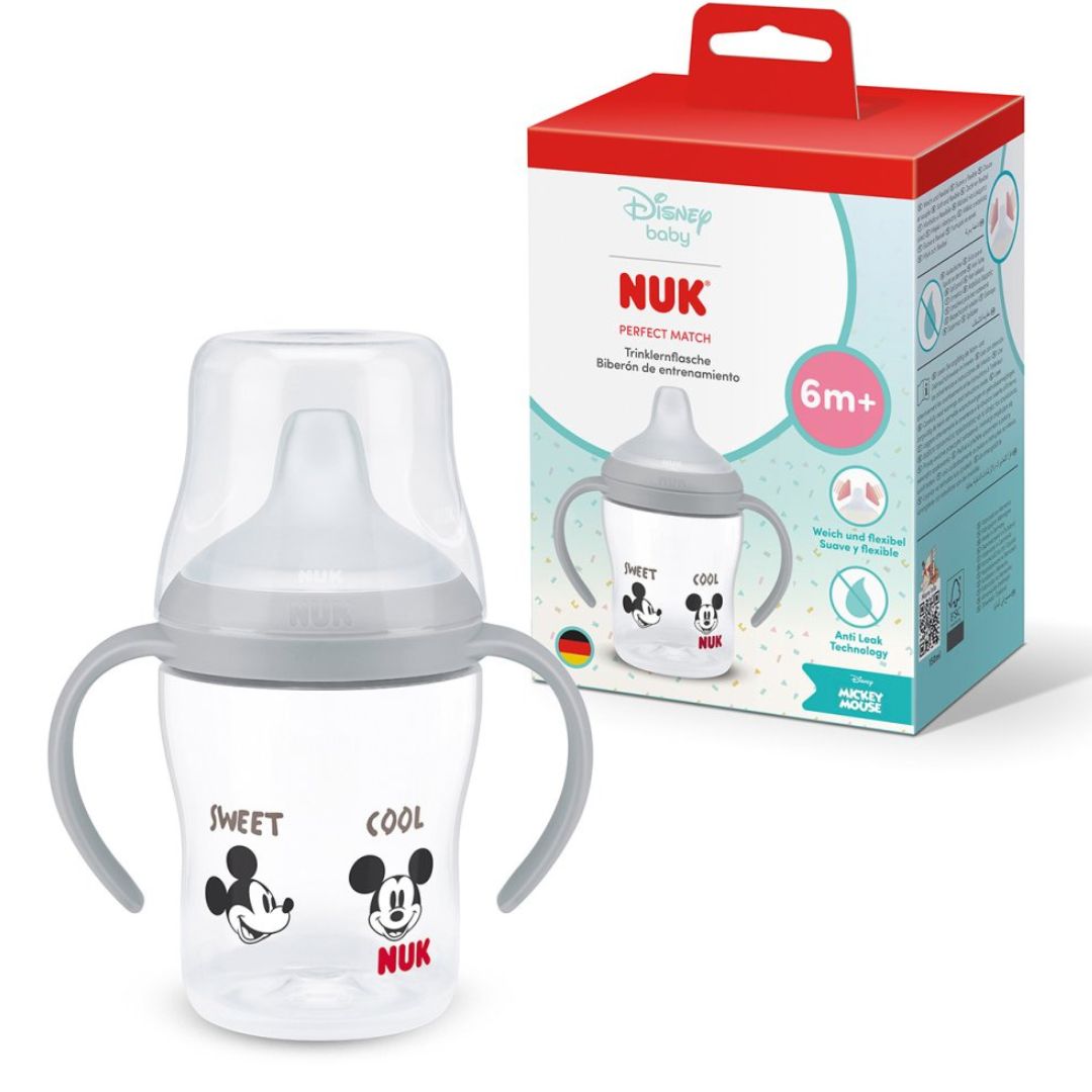 NUK Perfect Match Learner Bottle 150ml 6+ Months – Leak Proof Sippy Cup with Anti-Slip Handles