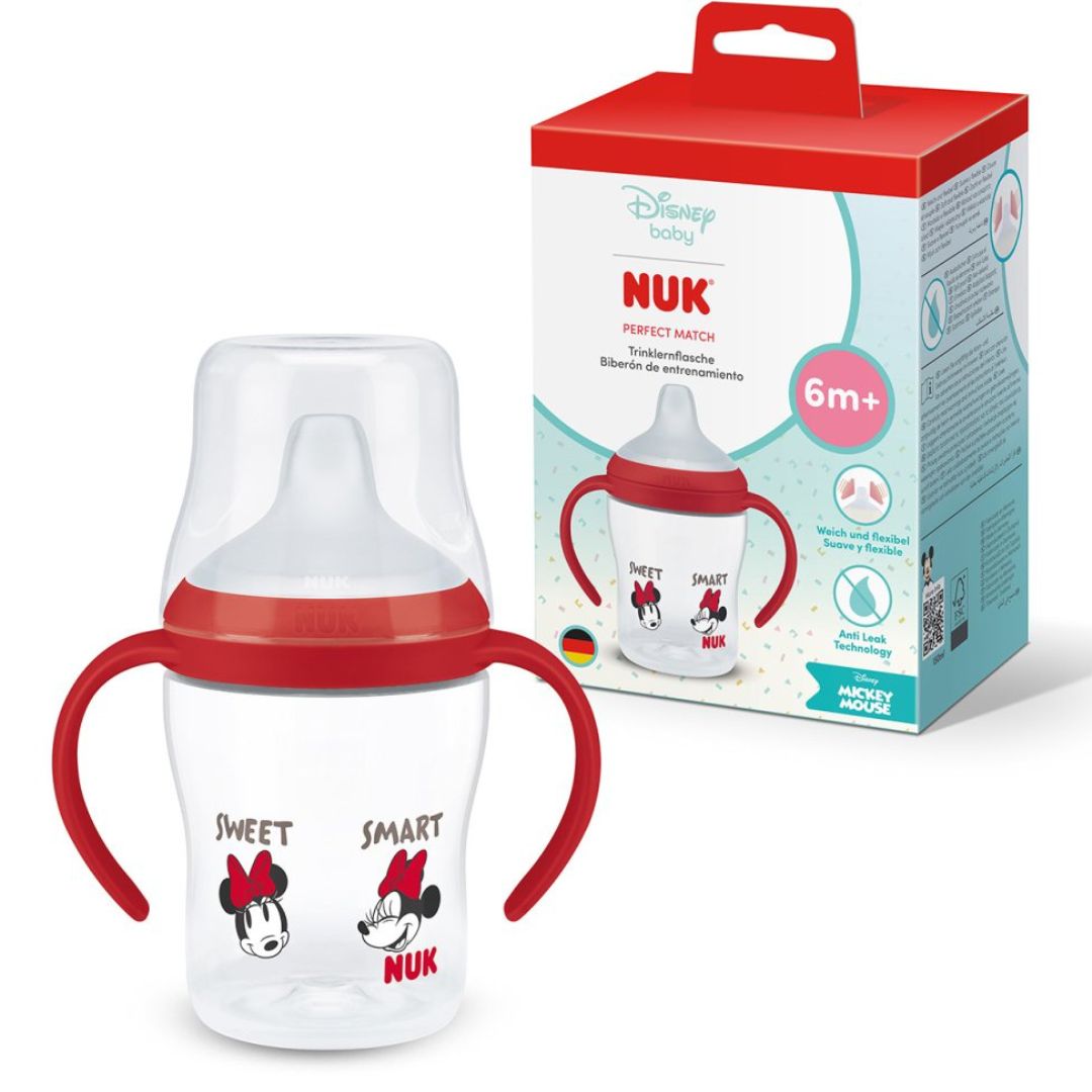 NUK Perfect Match Learner Bottle 150ml 6+ Months – Leak Proof Sippy Cup with Anti-Slip Handles