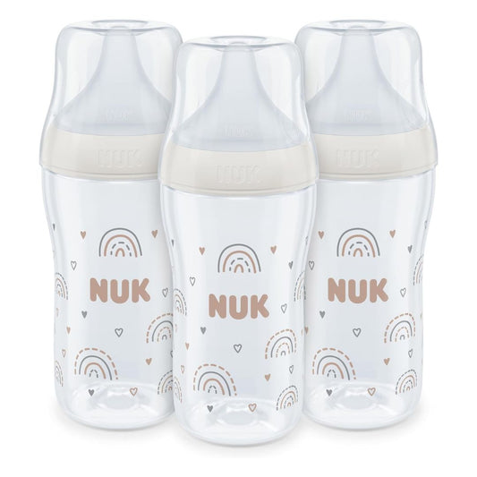 NUK Perfect Match 260ml 3 Piece Bottle Set Rainbow