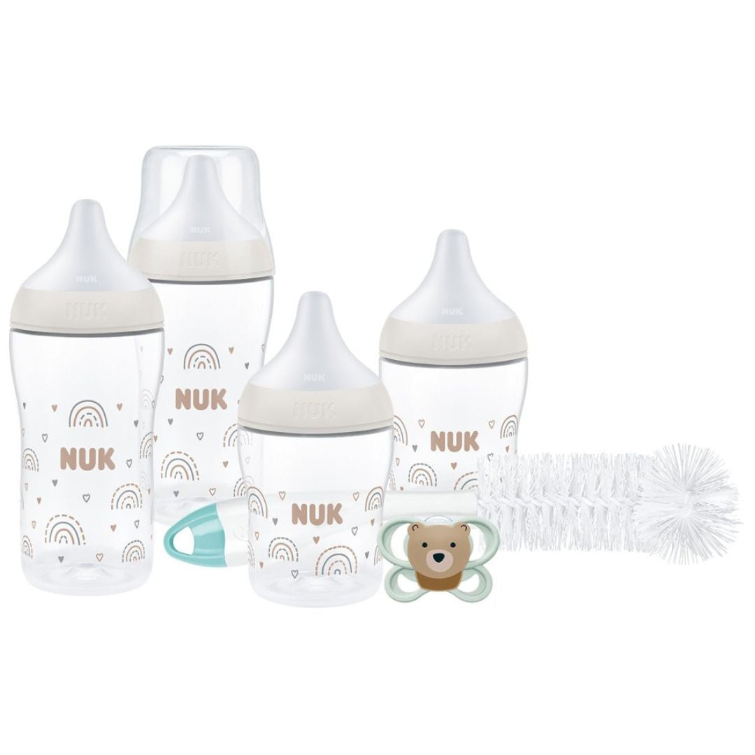 NUK Perfect Match Perfect Start Newborn Essentials Baby Bottles Set | 0-6 Months | 8 Piece Starter Set