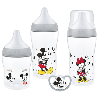 NUK Perfect Match Newborn Gift Set | 0-6 Months | 3 Bottles + 1 Air Soother | Anti-Colic Feeding Set