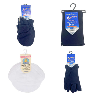 Winter Warmers Baby Set – Hat with Peak, Micro Fleece Mitts, Fleece Gloves & Soft Micro Fleece Scarf