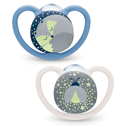 NUK Space Night Soother Size 1, Pack of 2