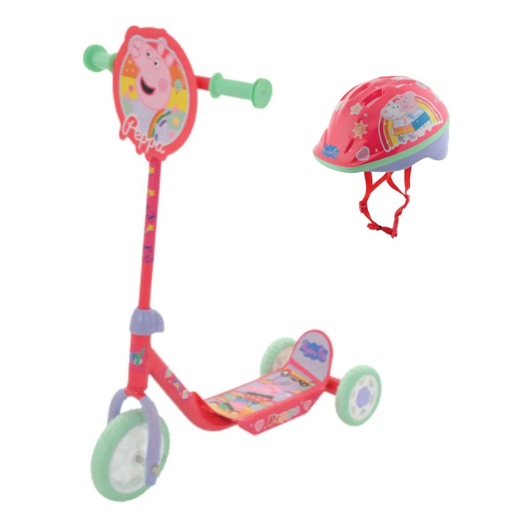 Peppa Pig Tri Scooter and Helmet Bundle