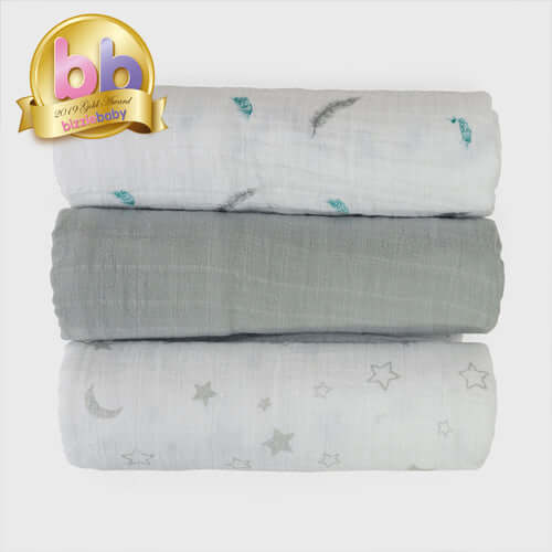 Muslin Swaddle Blankets (3 Pack)