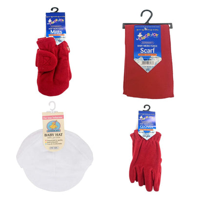 Winter Warmers Baby Set – Hat with Peak, Micro Fleece Mitts, Fleece Gloves & Soft Micro Fleece Scarf