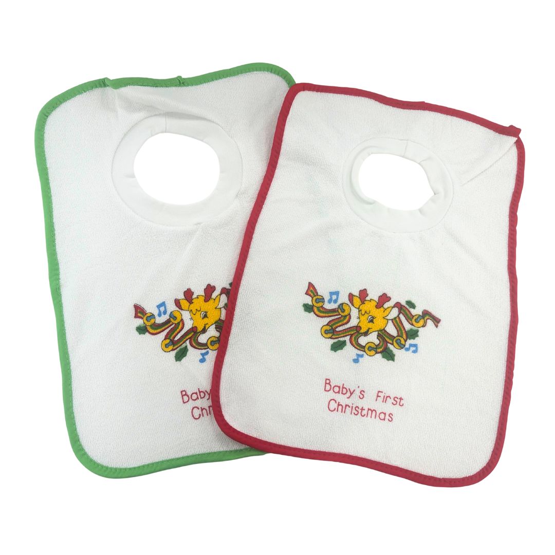 Junior Joy Baby Pullover Bibs, Pack of Soft Absorbent Cloth Feeding Bibs,2 Pack