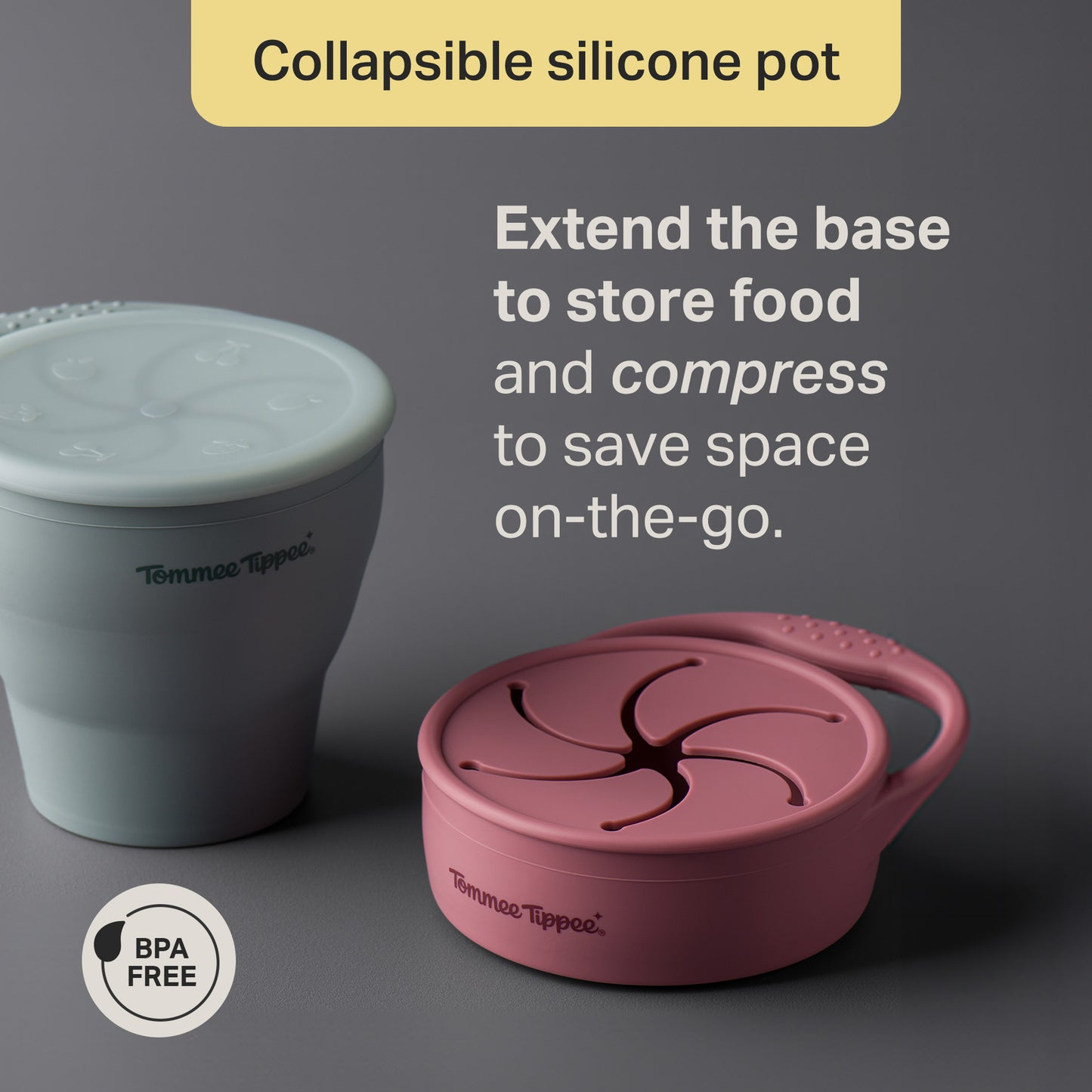 Tommee Tippee Collapsible Silicone Snack Pot