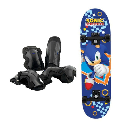 Sonic the Hedgehog Skateboard and Protector Pads Bundle