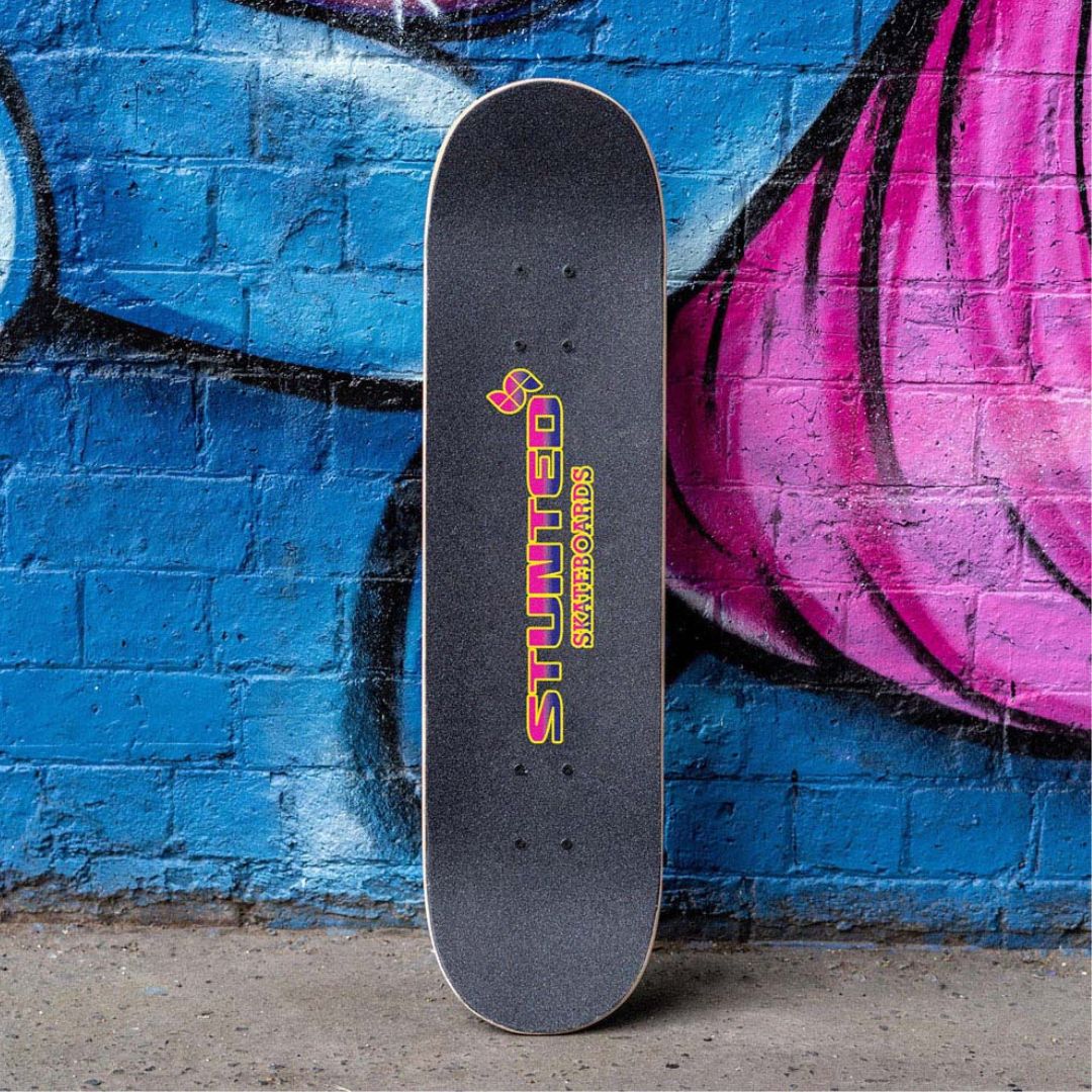 Stunted Urban Design Intermediate Skateboard 7 Ply Deck ABEC 7 Bearings Kids and Teens