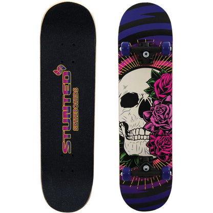 Stunted Urban Design Intermediate Skateboard 7 Ply Deck ABEC 7 Bearings Kids and Teens