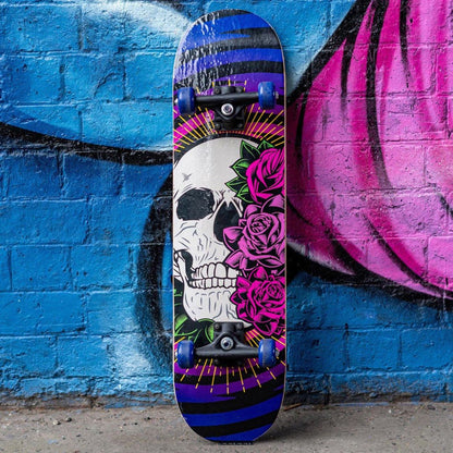 Stunted Urban Design Intermediate Skateboard 7 Ply Deck ABEC 7 Bearings Kids and Teens