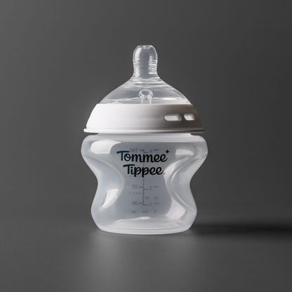 Tommee Tippee Natural Start Extra Slow Flow Bottles, 150ml, 3 Pack, Self-Sterilising