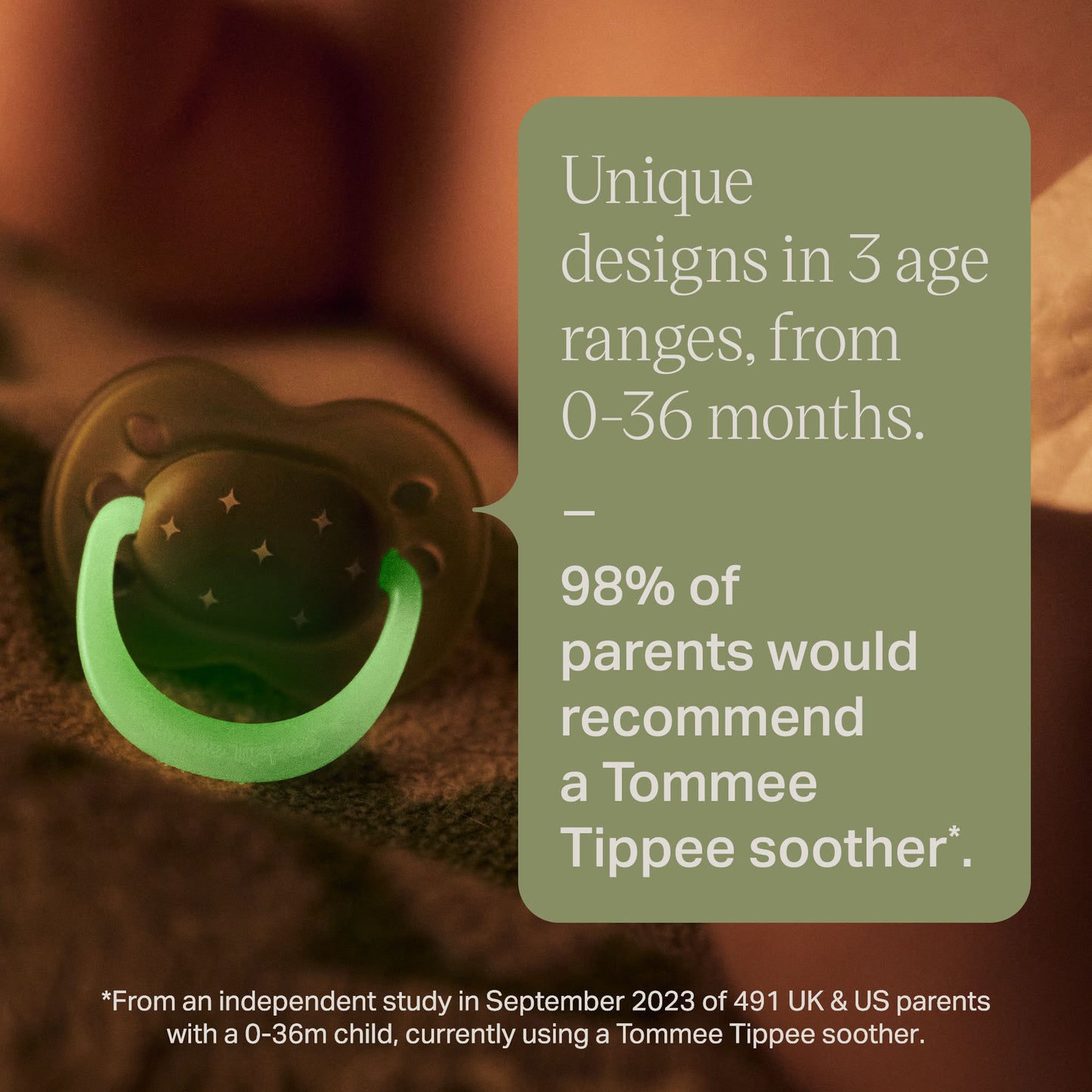 Tommee Tippee NightGlow Dummy, 6-18 Months, 2 Pack