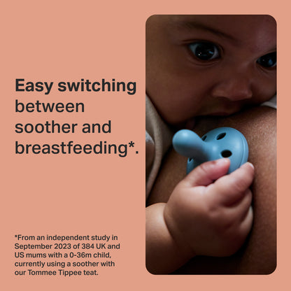 Tommee Tippee Breast-Like Soother, 0-6 Months, 2 Pack