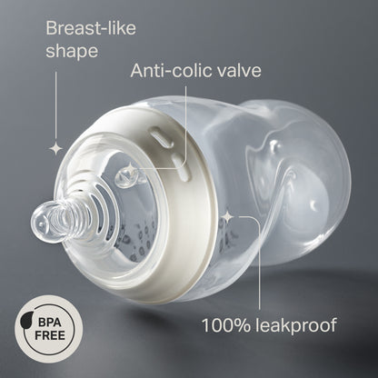 Tommee Tippee Natural Start Newborn Starter Set, 150ml and 260ml Anti-Colic Baby Bottles with Extra-Slow and Slow Flow Teats for a Natural Latch, 2x Ultimate Fit Soothers Included