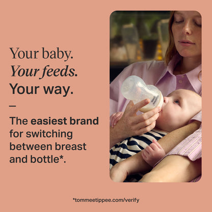 Tommee Tippee Natural Start Newborn Starter Set, 150ml and 260ml Anti-Colic Baby Bottles with Extra-Slow and Slow Flow Teats for a Natural Latch, 2x Ultimate Fit Soothers Included