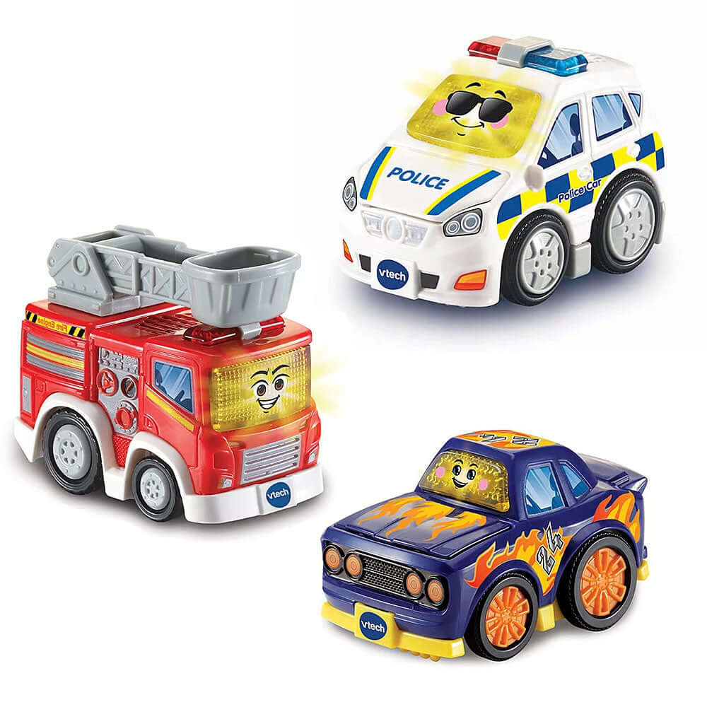 Toot-Toot Drivers 3 Car Pack Hero Pack (Fire Engine, Police Car & Racer)