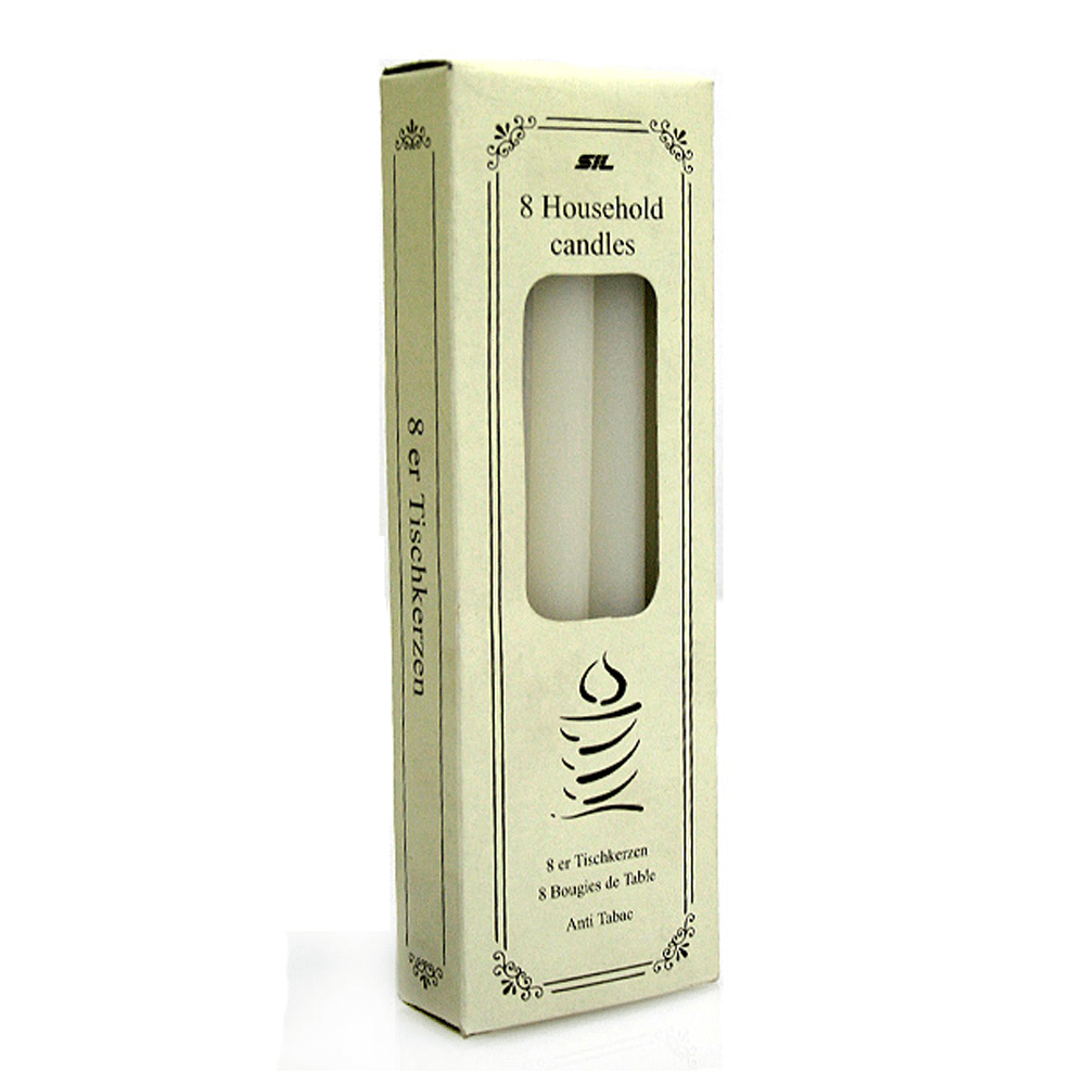 Long White Candles (8 pack)