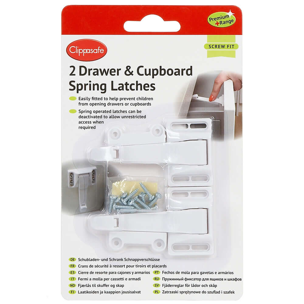 Drawer & Cupboard Spring Latches (2 Pack) - Premium+ Range
