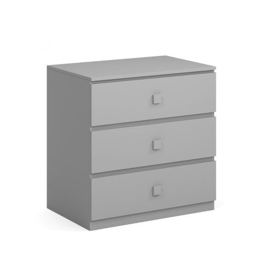Kudl Grey 3 Drawer Chest – Underbed Storage Unit for Mid Sleeper Beds