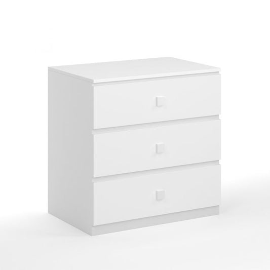 Kudl White 3 Drawer Chest – Underbed Storage Unit for Mid Sleeper Beds