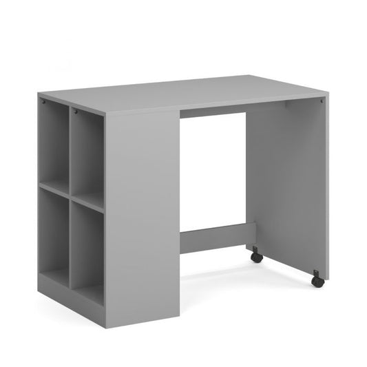 Kudl Grey Pull-Out Desk with Built-In Side Storage – Fits Under Mid Sleeper Beds