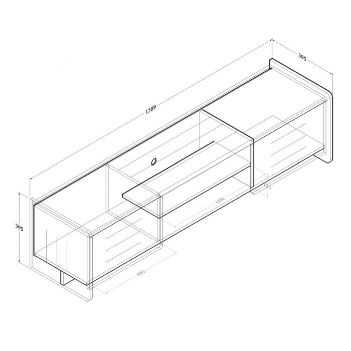 TV Cabinet – Light Oak, 1.6m