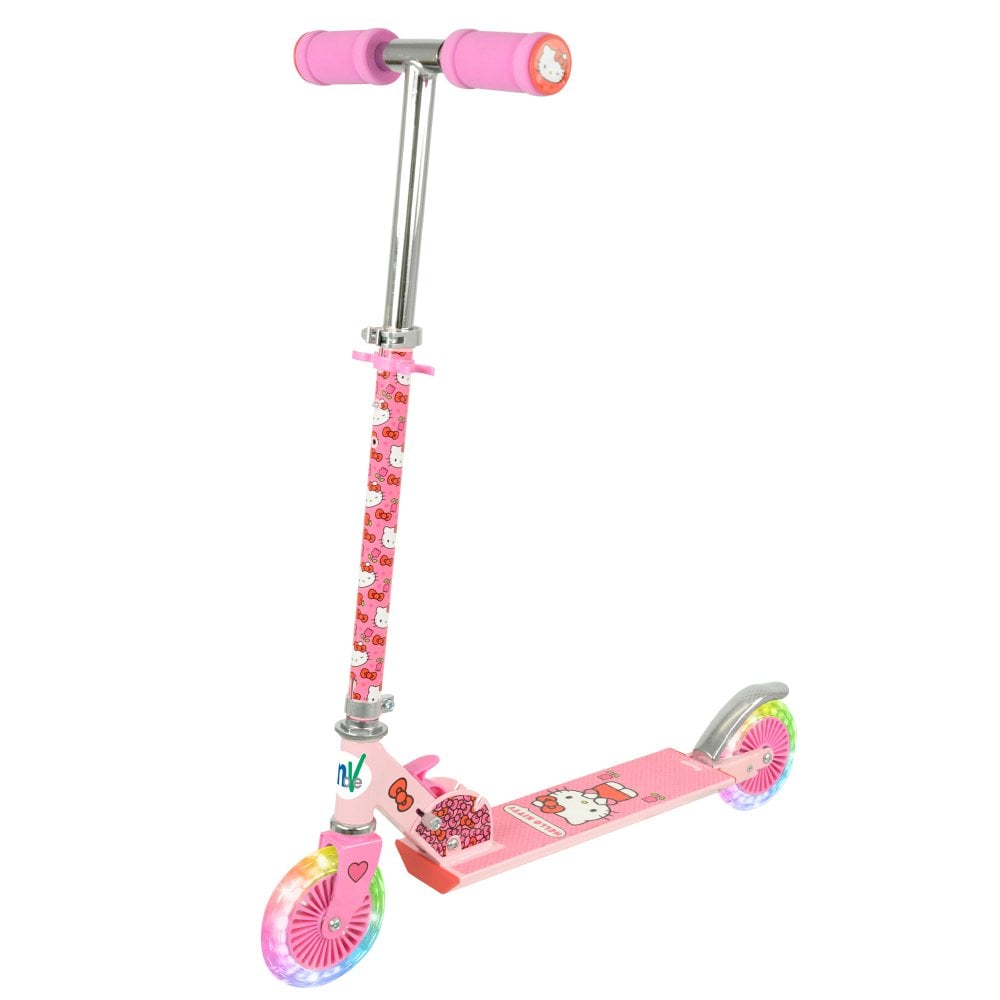 Hello Kitty Folding Scooter with LED Wheels Adjustable and No Assembly Required