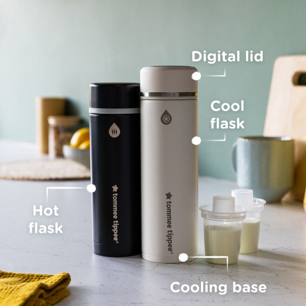 Tommee Tippee Portable GoPrep Formula Feed Maker Set with Temp-Control Flasks